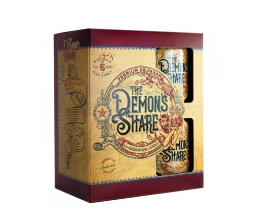 The Demon's Share Rum giftpack + 2 cups